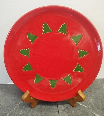 Waechtersbach Red With Green Christmas Trees Ceramic 7.75  Plates W. Germany • $10.50