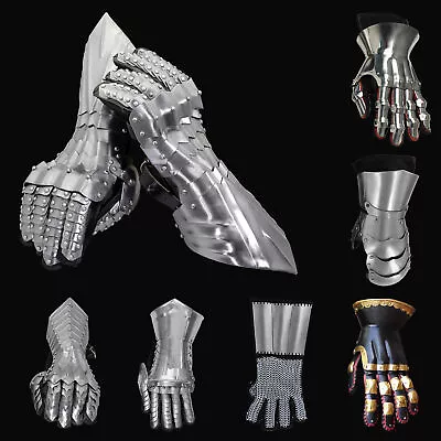 Medieval Warrior Metal Gothic Knight Style Gauntlets Functional Armor Gloves • $79.99