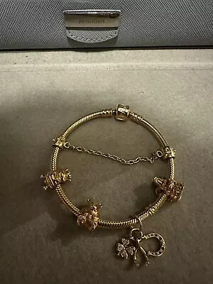 Pandora 14ct Gold Bracelet With Charms • £2000