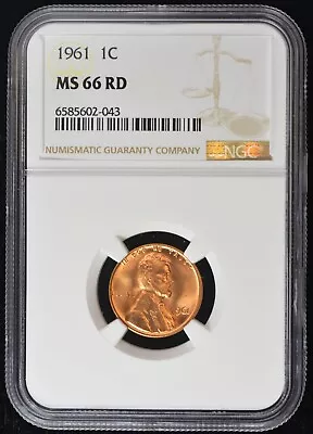 1961 MS 66 RD NGC U.S / United States 1c Lincoln Memorial Cent • $18