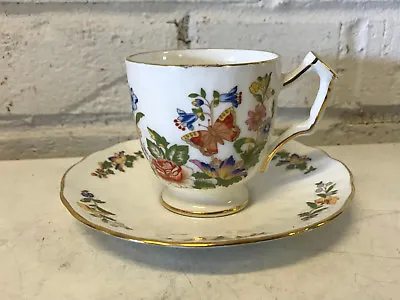 £48.03 • Buy Aynsley English Porcelain Cup & Saucer W/ Floral & Butterfly Decoration