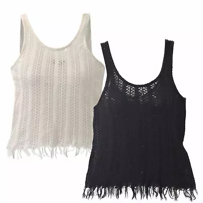 £8.95 • Buy Ex Topshop Sleeveless Crochet Fringed Hem Summer Festival Crop Vest Top 