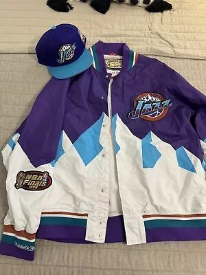 Mitchell & Ness 1997-98 Utah Jazz Authentic Warm Up Jacket & SnapBack Bundle • $115