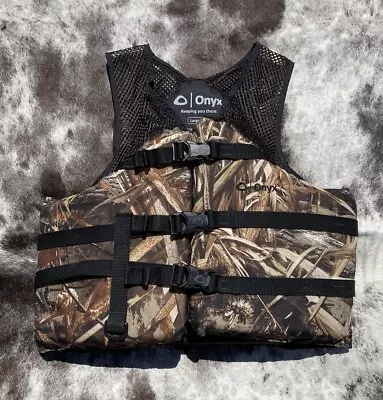 Onyx Realtree Max-5 Camo Life Vest Adult Size L (40”- 44” Chest) 90 Lbs And Over • $24.95