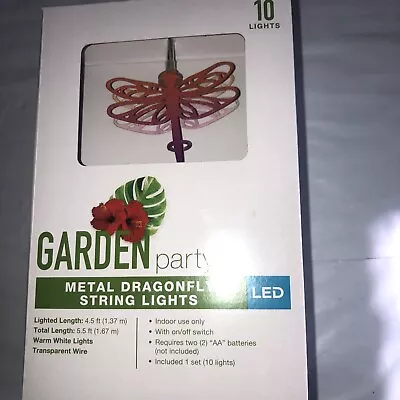 Garden Party Dragonfly  String Light Set Warm White Battery Powered Lot Of 2 • $19.99