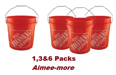 5-Gallon Bucket Home Depot Homer Plastic Utility Orange Pail Heavy Duty • $6.95