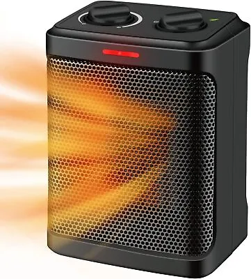 Small Ceramic Space Electric Heater For Home Bathroom Under Desk With Thermostat • $24.93