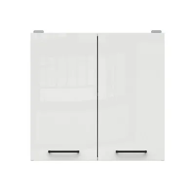 800mm Kitchen Wall Unit Cabinet 2 Door 80cm Cupboard White/Chalk Gloss Junona • £104.95