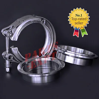 $14.85 • Buy 2.5'' 304 Stainless Steel Exhaust V-Band Clamp With Male Female Flanges 2.5 Inch