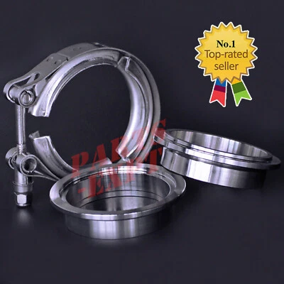 $14.85 • Buy 2.5'' 304 Stainless Steel Exhaust V-Band Clamp With Male Female Flanges 2.5 Inch