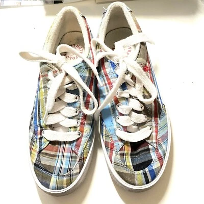 $22.99 • Buy Polo By Ralph Lauren Brisbane Plaid Women's Canvas Shoes Size 7.5B