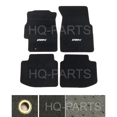 New 4 Pieces Black Nylon Carpet Floor Mats Fits For 96-00 Honda Civic + EK Logo • $48.78