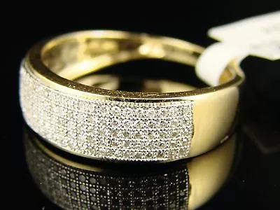 10k Mens Yellow Gold Wedding Band Diamond Ring 7 Mm 1/2 • $439.99