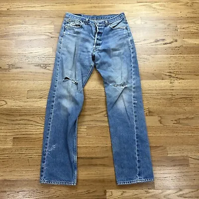 Vintage Levis 501 XX Denim Distressed Jeans Tagged Sz 35x36 Approx 32x31 USA #3 • $55