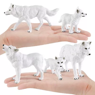 Wolf Figurine White Wolf Ornament Wolf Figurine Model Desktop Decoration Clear • $23.29