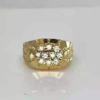 2Ct Lab-Created Diamond Round Cut Men's Nugget Band Ring 14K Yellow Gold Plated • $154.99