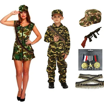 ARMY FANCY DRESS COSTUME Bullet Belt Military Aviator Headband ACCESSORIES • £3.98