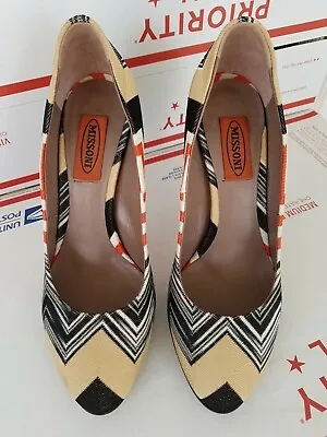 £81.36 • Buy Missoni Zigzag Multicolor Heel Pumps Classic Shoes 6/36 Italy 