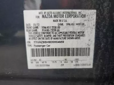 Hood Fits 09-13 MAZDA 6 8867794 • $182