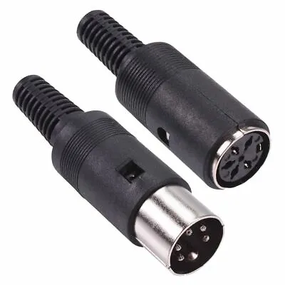 Pair 5-Pin DIN Plug + Socket Connector 240° • £3.89