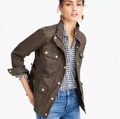 J. Crew Relaxed Boyfriend Field Jacket Size Small Green Utility Military • $25