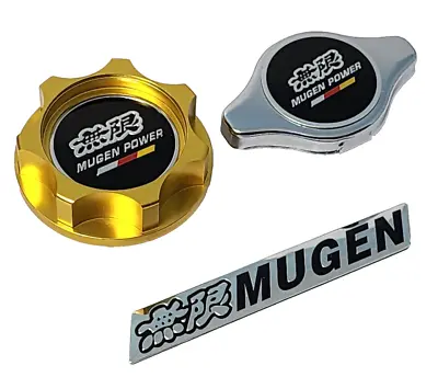 Gold Oil Cap + Radiator Cap For Honda & Acura Mugen Civic Eg6 Ek9 Accord Si Crv • $36.95