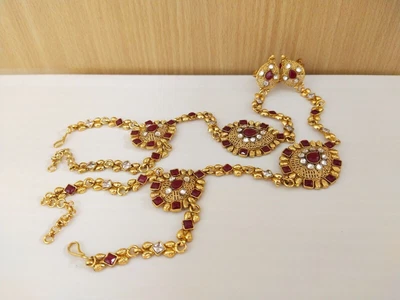£24.26 • Buy Indian Jewelry Hath Punja Bollywood Ethnic Gold Plated Bracelet With Rings