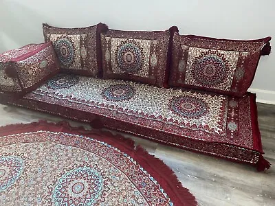 Floor Seat Sofa Arabic Turkish Majlis Oriental Seating Couch Set Red  • $550