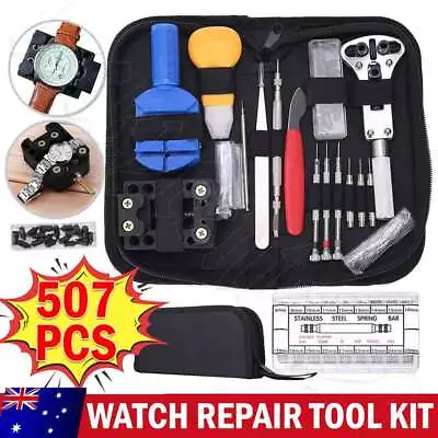 507X Watch Repair Tool Kit Back Case Opener Remover Spring Pin Bars Watchmaker • $16.99