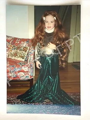 HALLOWEEN TRICK-or-TREAT Kid In Mermaid Costume Vintage Found Photo Snapshot • $9.99