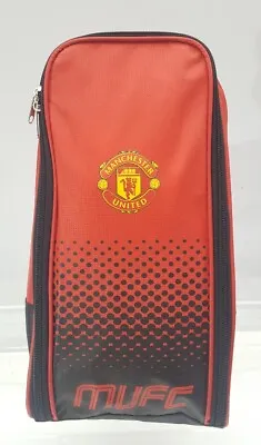 Official Manchester United Boot Bag - Fade Design - Red & Black • £10