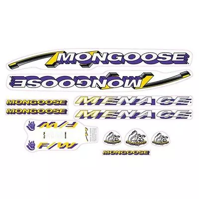 Mongoose - 1993 Menace - For Black Frame Decal Set - Old School Bmx • $88