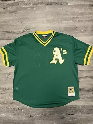 Mitchell & Ness Oakland Athletics A's 1987 REGGIE JACKSON Green Jersey 52 2XL • $65.99