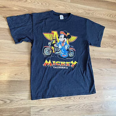 Vintage Disney 1980s Mickey Mouse Sherry Motorcycle Single Stitch Tee Size Large • $69.52