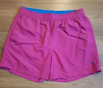 Polo Ralph Lauren Swim Shorts Mens Medium M Pink Designer Lined Trunks • £19.99