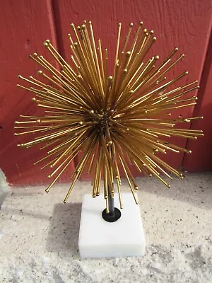 Vintage Mid-Century Modern MCM Starburst Gold Nova Sculpture Marble Base • $29.99