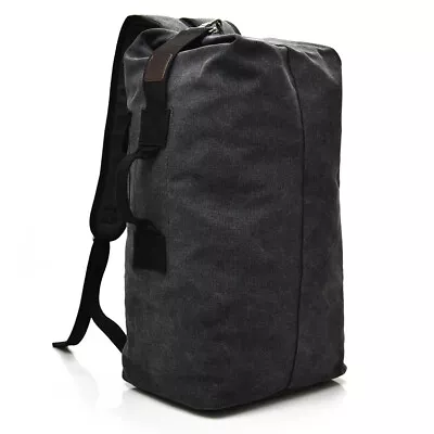 Men's Canvas Backpack Rucksack Hiking Travel Duffle Bag Military Handbag Satchel • $23.99