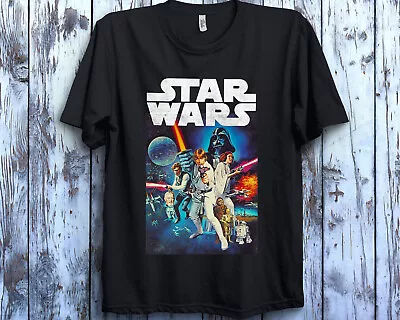 Star Wars Vintage Cast Poster T-Shirt Unisex Adult T-shirt Kid Tee 7164 • $22.99