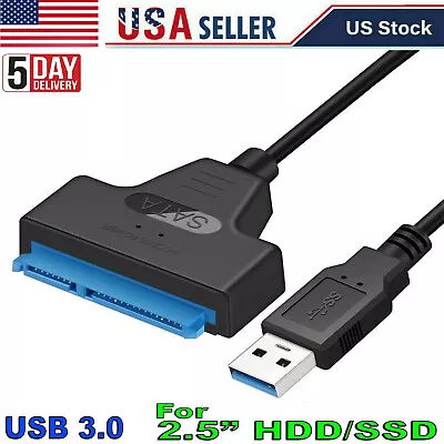 USB 3.0 To 2.5 SATA 3 Hard Drive 22 Pin Adapter Cable Converter For SSD HDD • $6.99