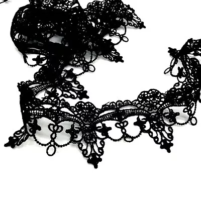 £2.99 • Buy Gothic Art Deco Fine Delicate Embroidered LACE TRIM Sewing Ribbon Craft Dress C3