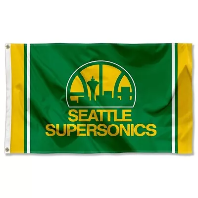 Seattle Supersonics Hardwood Vintage Retro Throwback Grommet Flag • $31.95