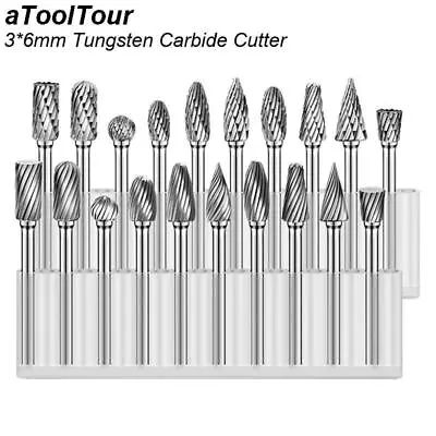 Rotary Steel Carbide Burr Set 1/8 Shank 1/4 Head Length Woodworking Drilling • $12.98