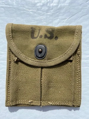 $15 • Buy US Army USMC Marine WW2 M-1 CARBINE KHAKI BUTT STOCK AMMO POUCH EXC '43 Vtg RARE