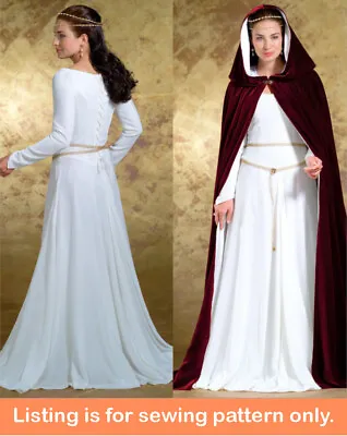 SEWING PATTERN Womens Costume Medieval Dress Cloak Cape Renaissance Outfit 4377 • $9.49