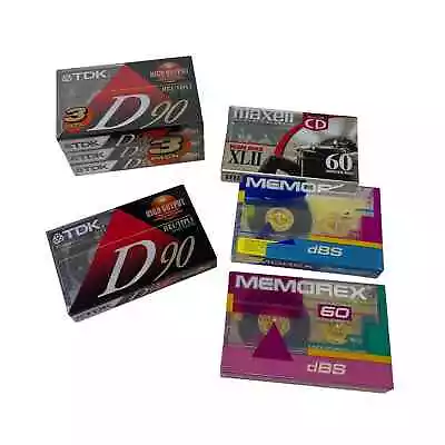 Lot Of 7 NEW Cassette Tapes Memorex Maxwell & TDK D90 60 Mins/ 90 Mins • $25