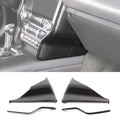 Carbon Fiber Central Side Dashboard Panel Cover Trim Bezels For Ford Mustang 15+ • $54.99