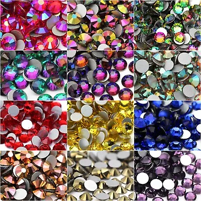 40 Colour GLASS Rhinestones FlatBack Crystal Gems For Nails Makeup Craft Decor • $5.27