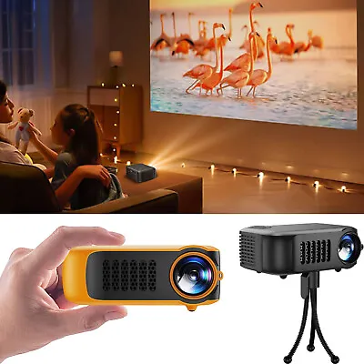 Mini Portable Projector 1080P HD LED Smart Outdoor Mobile Phone Children Bundle • £36.99