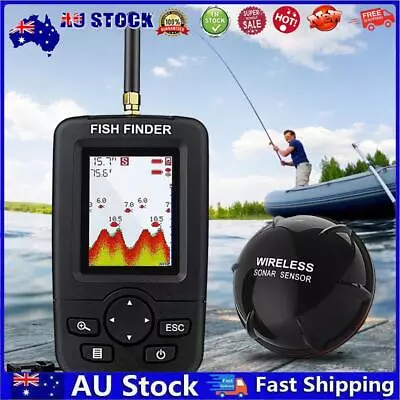 AU Sonar Depth Sounder Alarm Handheld Wireless 125KHZ 45m/147ft For Ice Fishing • $95.69