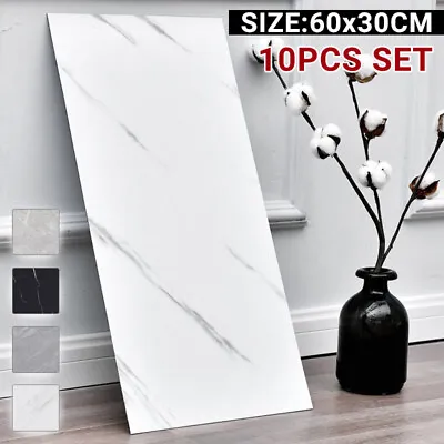 10Pcs Bathroom Wall Panels PVC Cladding Shower Wet Wall Tile Marble Effect Decor • £14.99